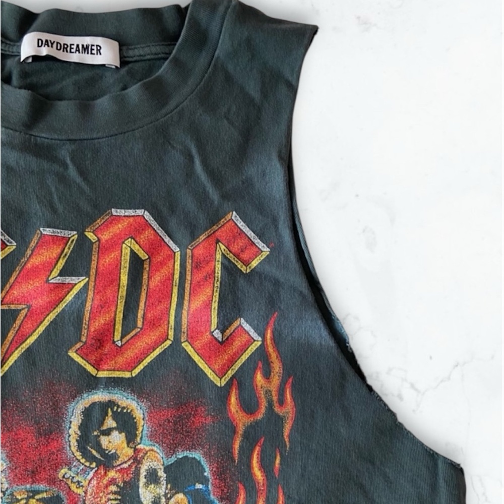 Daydreamer AC/DC Graphic Charcoal Muscle Tee - Picture 8 of 12